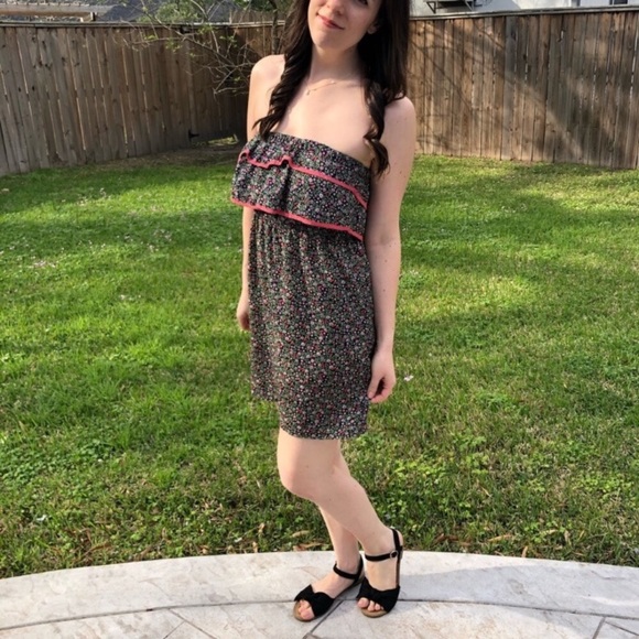 Floral Ruffle Strapless Mini Dress From ModCloth - Picture 6 of 8